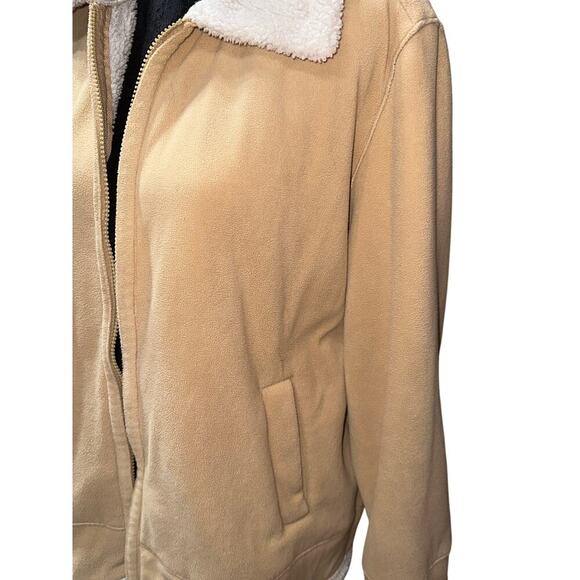 ESPRIT Women’s Sherpa Lined jacket full zip pockets Beige Ivory XL Warm Cozy - Picture 7 of 9